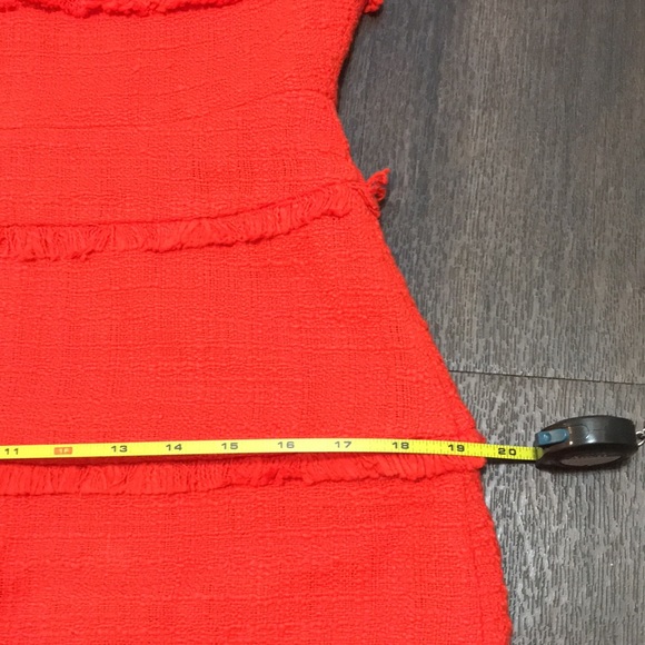 J.Crew Tweed Fringe Sleeveless Cotton Classic Sheath Dress Red Orange Size 4 - Picture 9 of 10